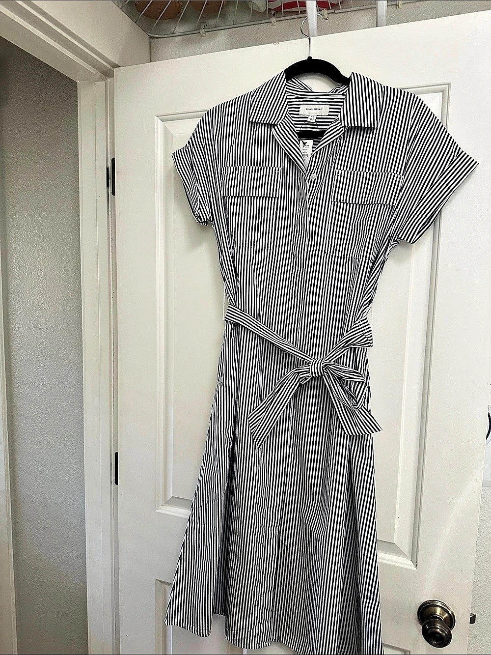 Banana Republic Striped Tie Waist Midi Dress Size XS NWT